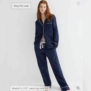 J Crew End-on-end cotton long-sleeve pajama set